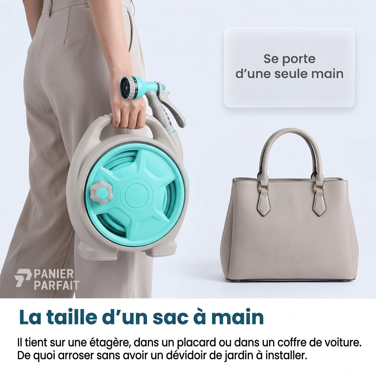 Tuyau d'arrosage rétractable avec enrouleur et pistolet multifonction