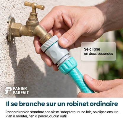 Tuyau d'arrosage rétractable avec enrouleur et pistolet multifonction