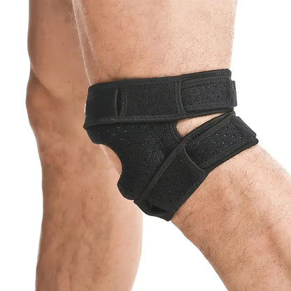 Kneoflex™ – Atmungsaktive Sport-Kniebandage mit Doppelriemen und Kniescheibenstabilisierung