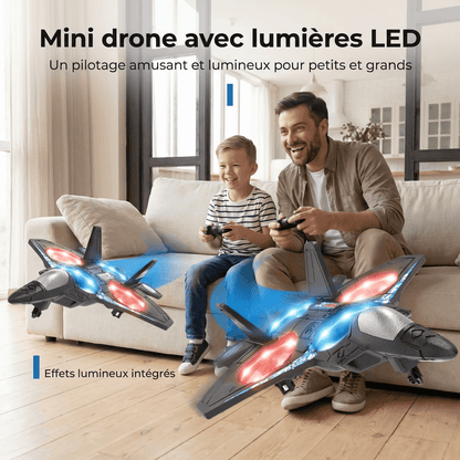 Avion télécommandé lumineux à LED pour enfants