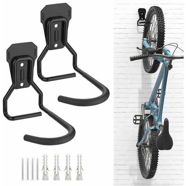 Lot de 2 crochets muraux robustes pour rangement de vélo
