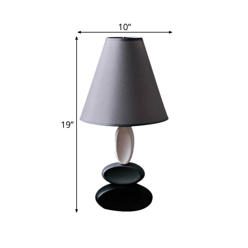 Lampe de table moderne abat-jour conique en tissu gris