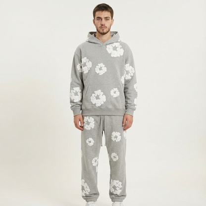 Sweat-shirt confortable à motif floral moderne