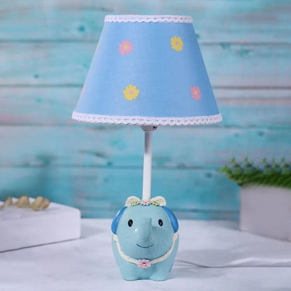 Lampe de table décorative à motif floral base éléphant