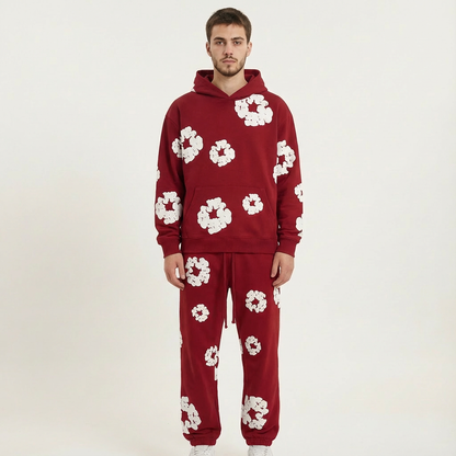 Sweat-shirt confortable à motif floral moderne