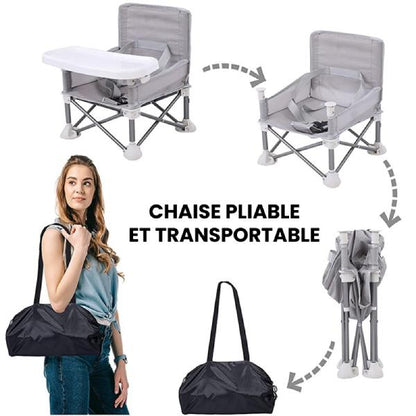 Rehausseur de chaise pliable et sécurisé pour enfant