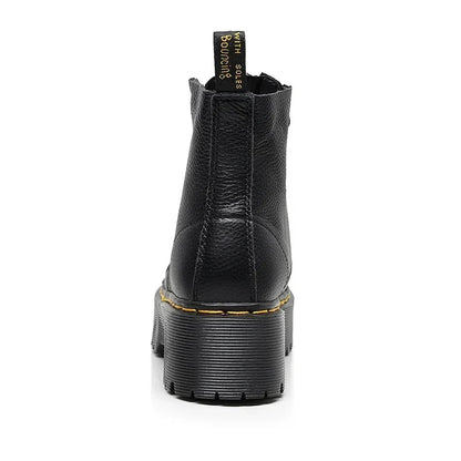 Bottes à plateforme élégantes en cuir véritable