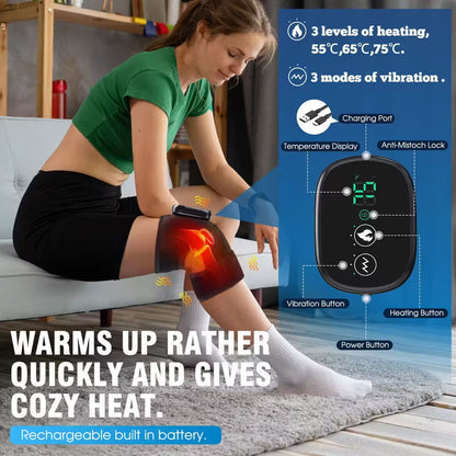 ThermaFlex™ – Beheizbare Vibrations-Kniebandage für Knie, Ellenbogen und Schulter