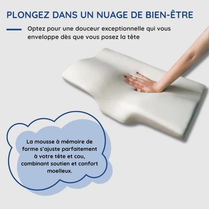 Oreiller ergonomique à mémoire de forme viscoélastique