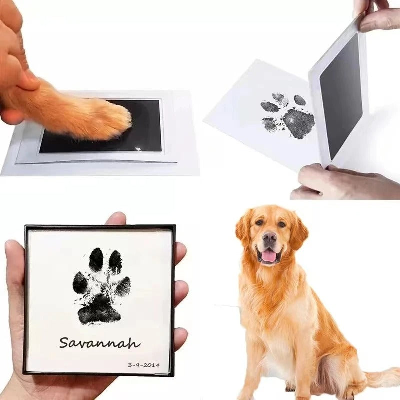 Cadre photo souvenir en bois pour empreinte d'animaux