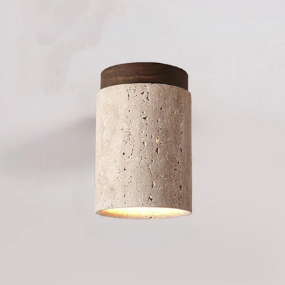 Lustre encastré en travertin pour hall et escalier