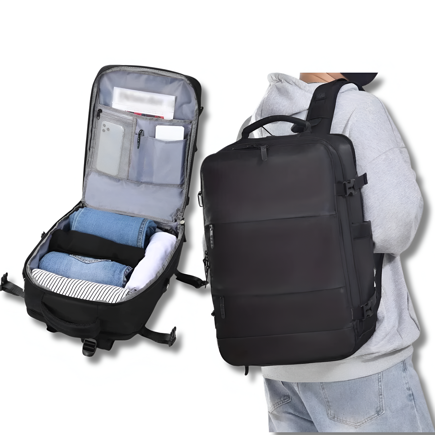 Praktische Reisetasche mit integriertem USB-Anschluss