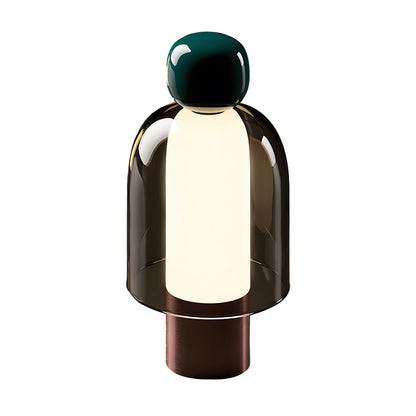Lampe de table rechargeable en verre transparent à LED dimmable