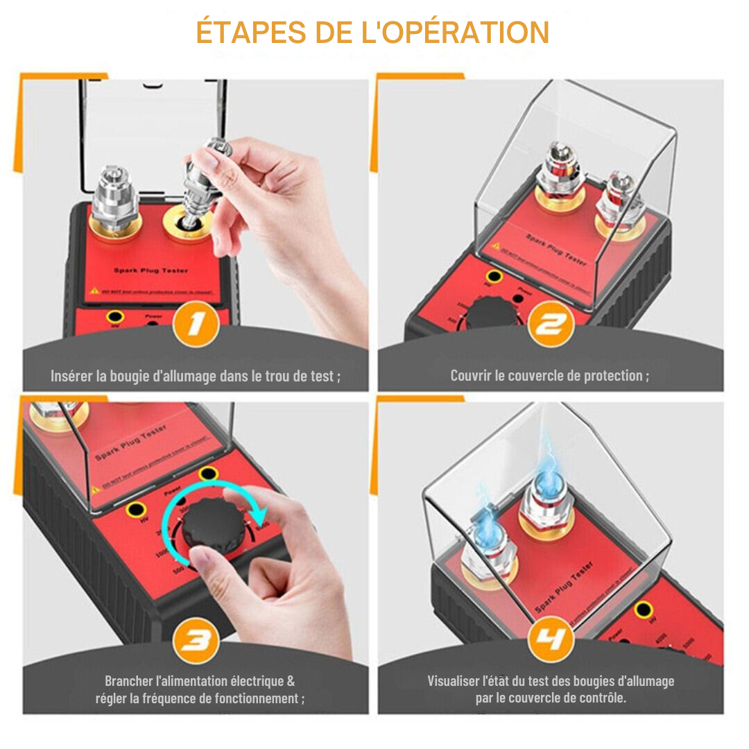 Testeur de bougies d'allumage électrique portable