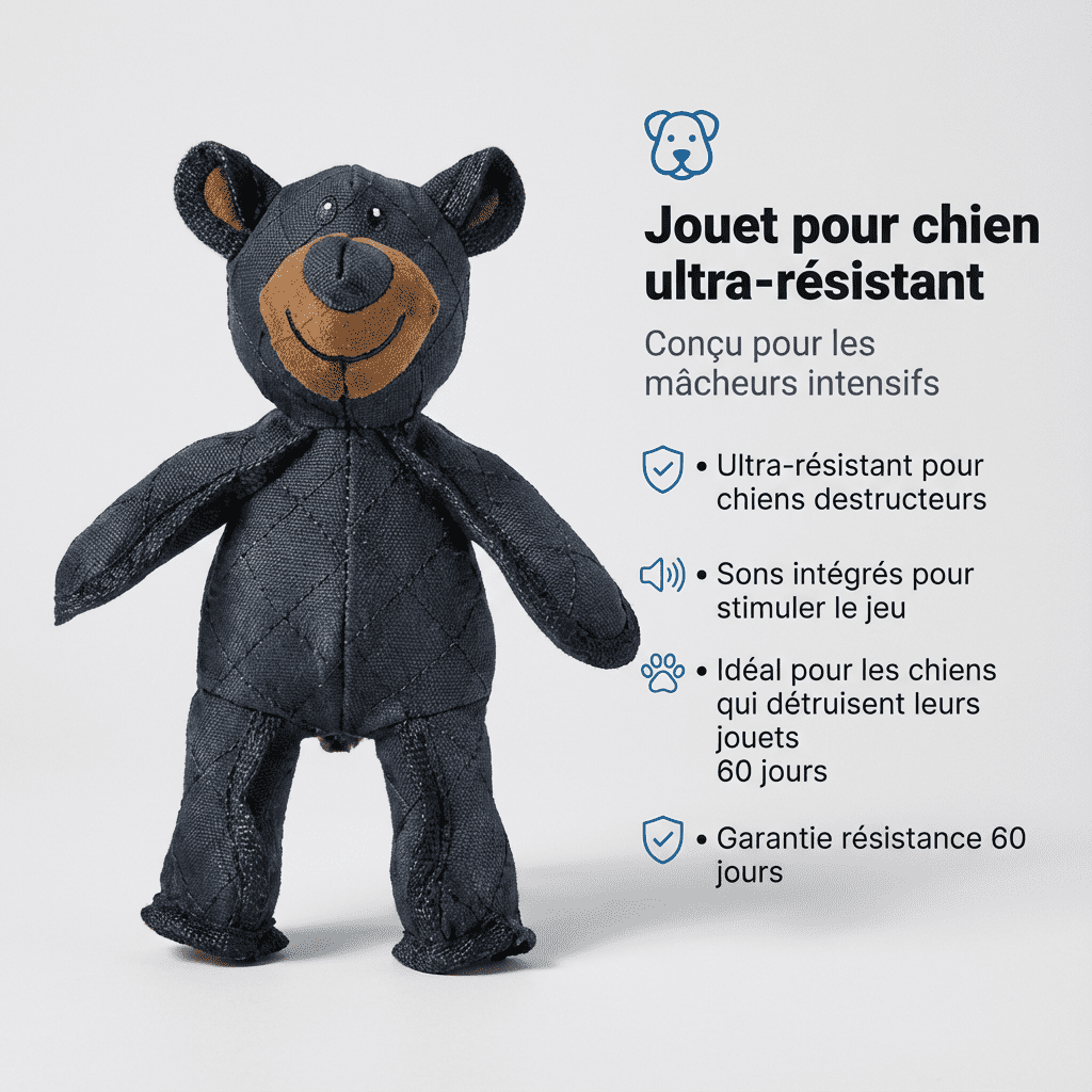 Jouet résistant indestructible pour chiens actifs mâchouilleurs