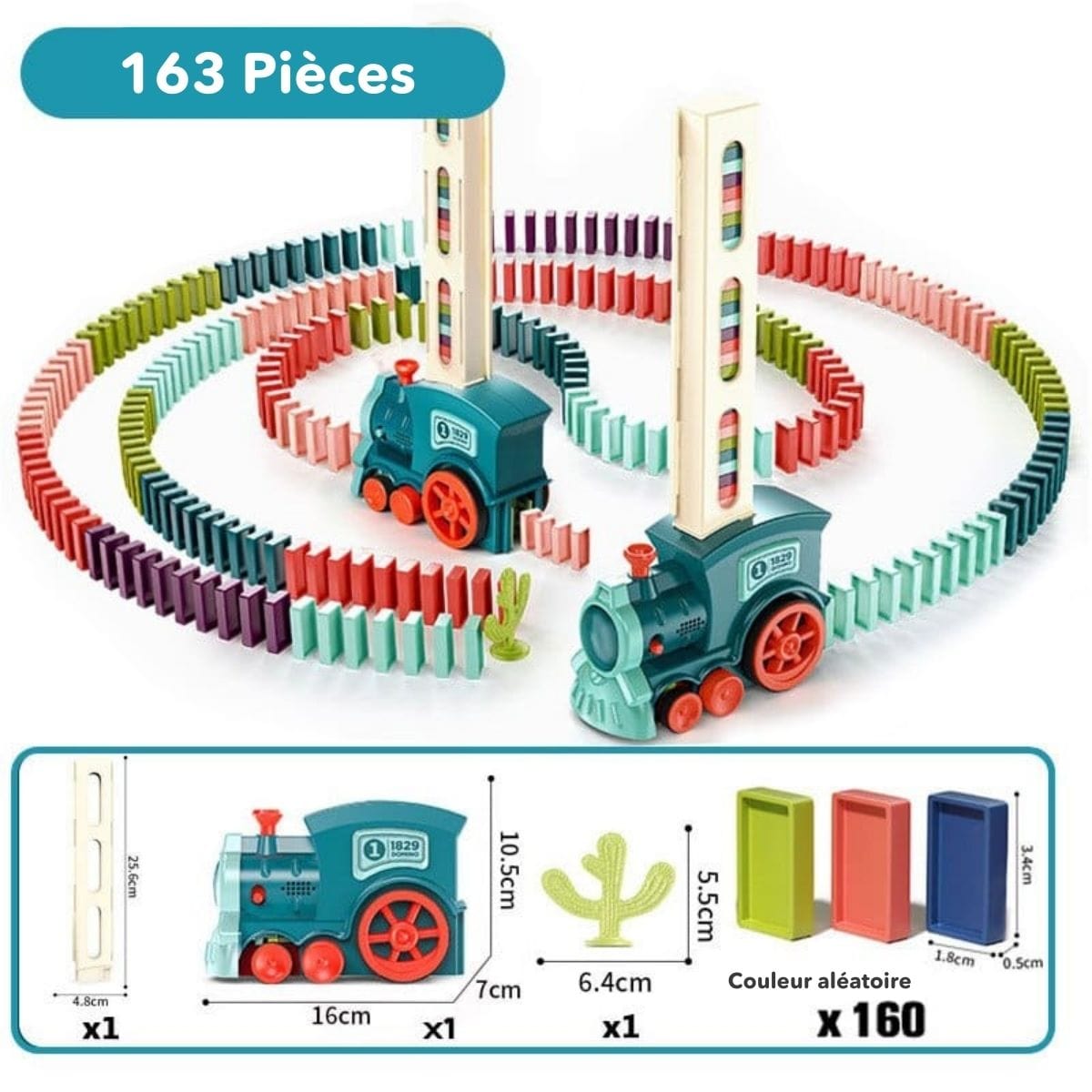 Train domino automatique à mécanisme motorisé