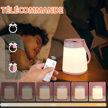 Veilleuse LED rechargeable à affichage heure et température