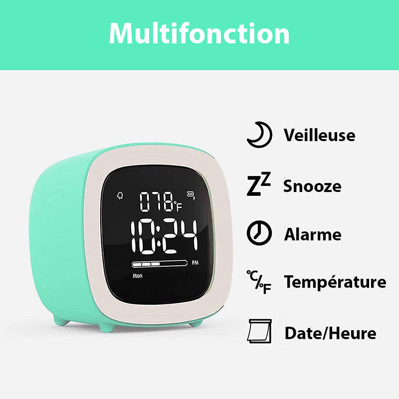 Réveil numérique à LED avec veilleuse intégrée