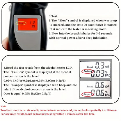 AlcoSense™ – Präziser und schneller digitaler tragbarer Alkoholtester