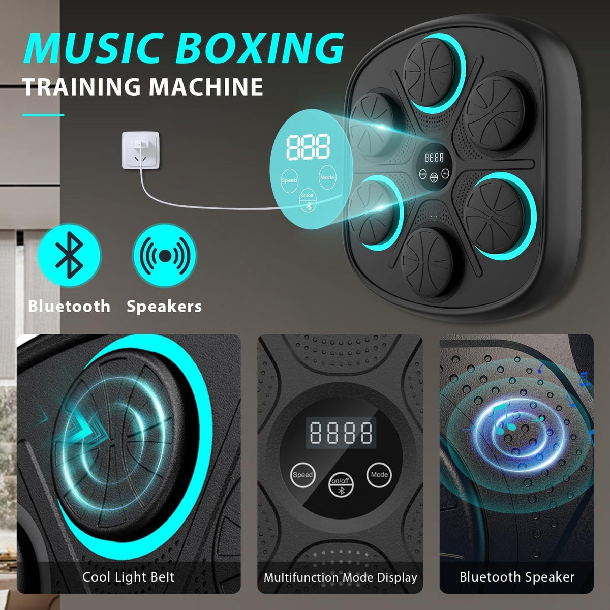 Machine de boxe murale musicale d'entraînement connecté