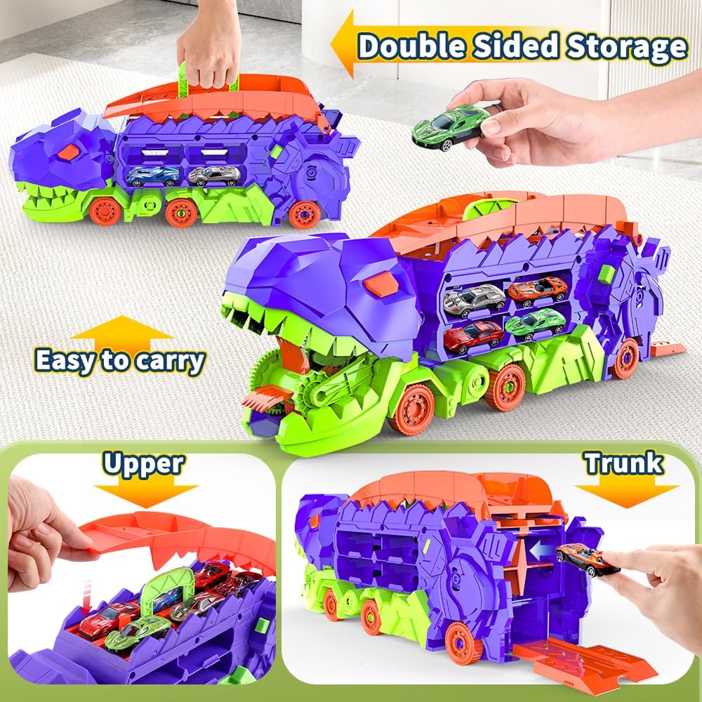 Circuit de course transformable avec camion et piste Dino