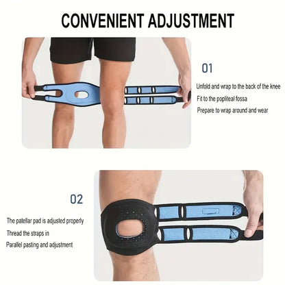 Kneoflex™ – Atmungsaktive Sport-Kniebandage mit Doppelriemen und Kniescheibenstabilisierung