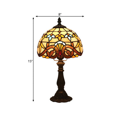 Lampe de table en verre motif Tiffany élégante