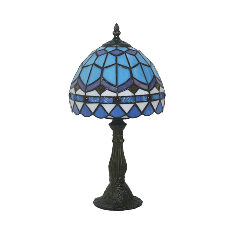 Lampe de table en verre motif Tiffany élégante