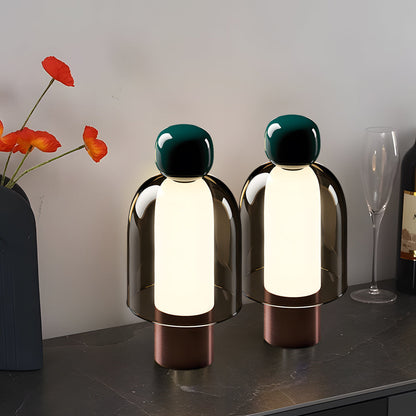 Elegante Schreibtischlampe aus Glas mit verstellbarer LED