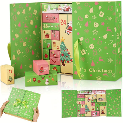 24-Tage Holz Adventskalender, wiederverwendbare Überraschungsbox für Zuhause