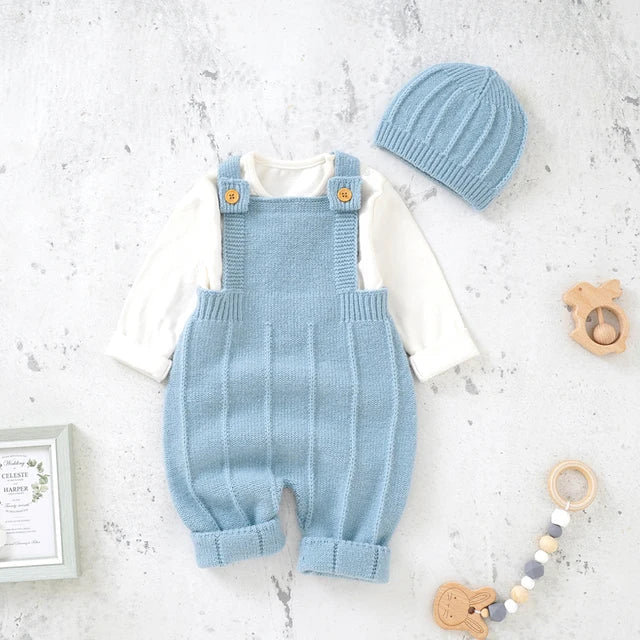 Ensemble bébé en coton doux avec bonnet assorti