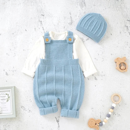 Ensemble bébé en coton doux avec bonnet assorti