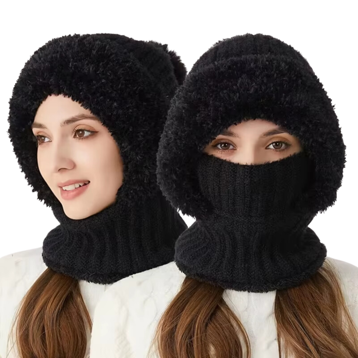 Weiche Samt-Kapuzenhaube für Damen