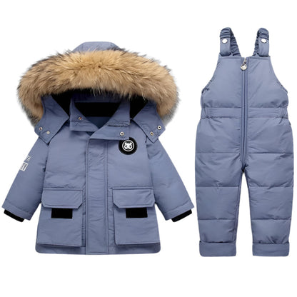Ensemble manteau et combinaison isolants en tissu doux