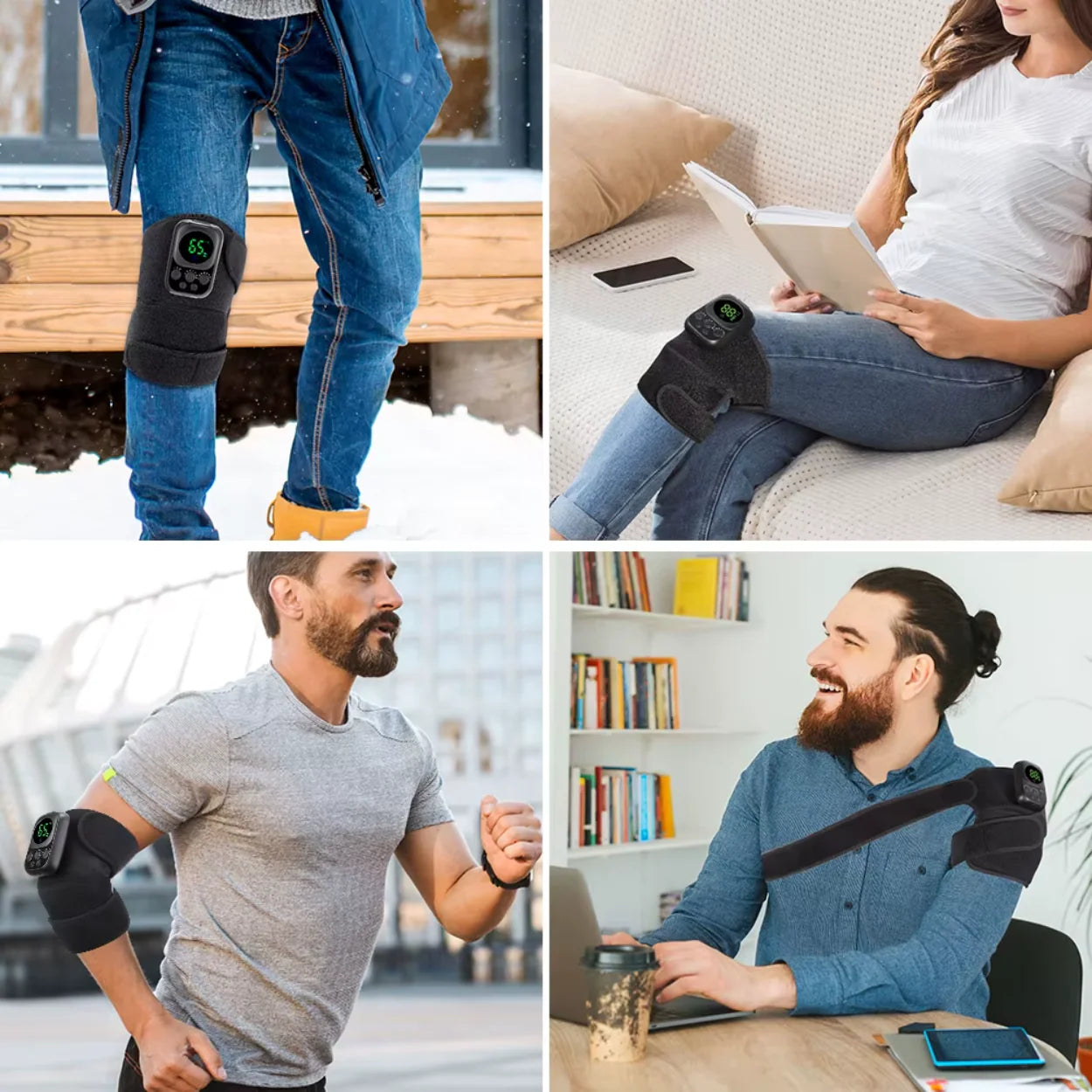 Beheizbare Kniebandage mit EMS-Massage 60 °C – Akku mit langer Laufzeit 5000 mAh