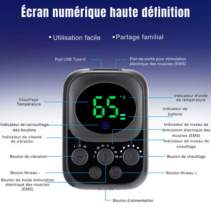 Beheizbare Kniebandage mit EMS-Massage 60 °C – Akku mit langer Laufzeit 5000 mAh