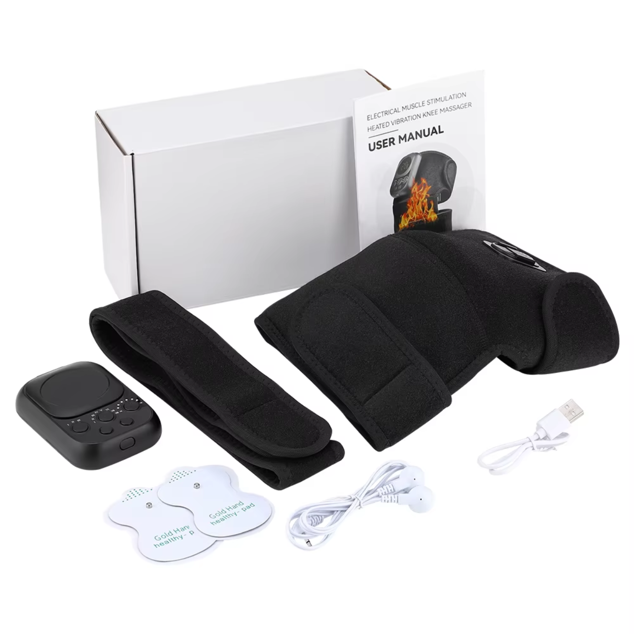 Beheizbare Kniebandage mit EMS-Massage 60 °C – Akku mit langer Laufzeit 5000 mAh