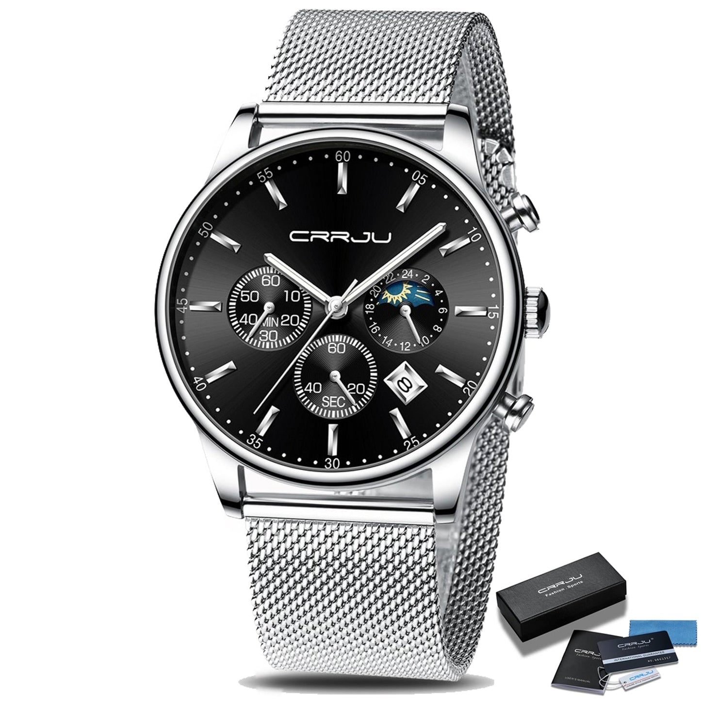 Sportliche Herrenuhr mit Metallarmband