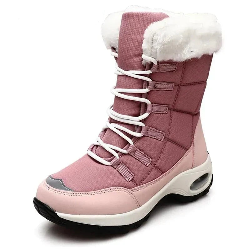 Bottes chaudes à lacets en textile isolant