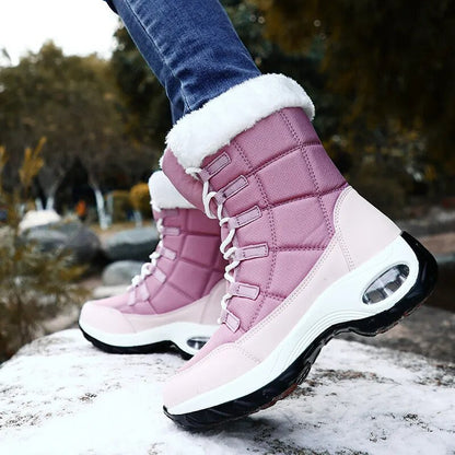 Bottes chaudes à lacets en textile isolant