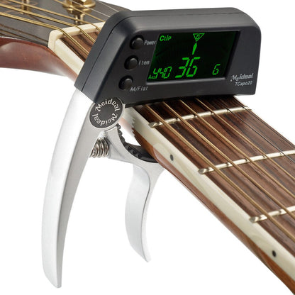Praktischer 2-in-1 Gitarrenstimmgerät und Kapodaster