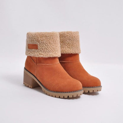 Bottes de neige isolantes en fourrure d'hiver
