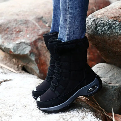 Bottes chaudes à lacets en textile isolant
