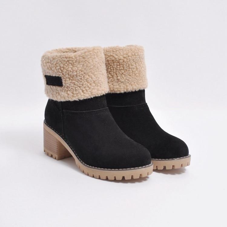 Bottes de neige isolantes en fourrure d'hiver
