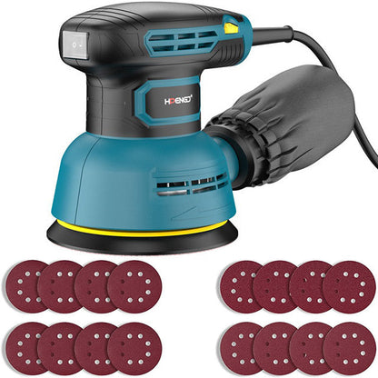Ponceuse excentrique avec collecteur de poussière 125 mm avec disques