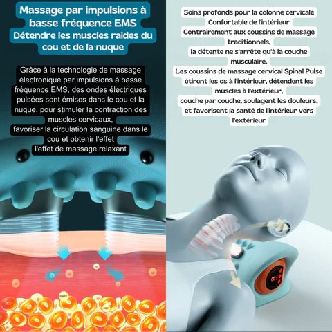Oreiller de massage cervical intelligent ergonomique
