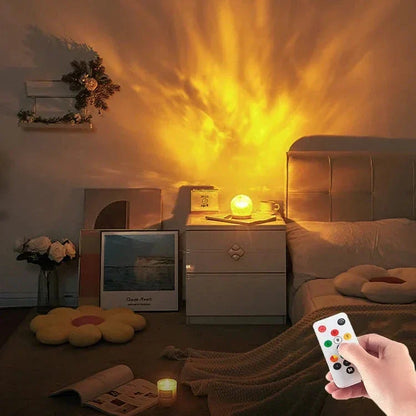 Lampe projecteur d'ondes d'eau à LED ambiance lumineuse