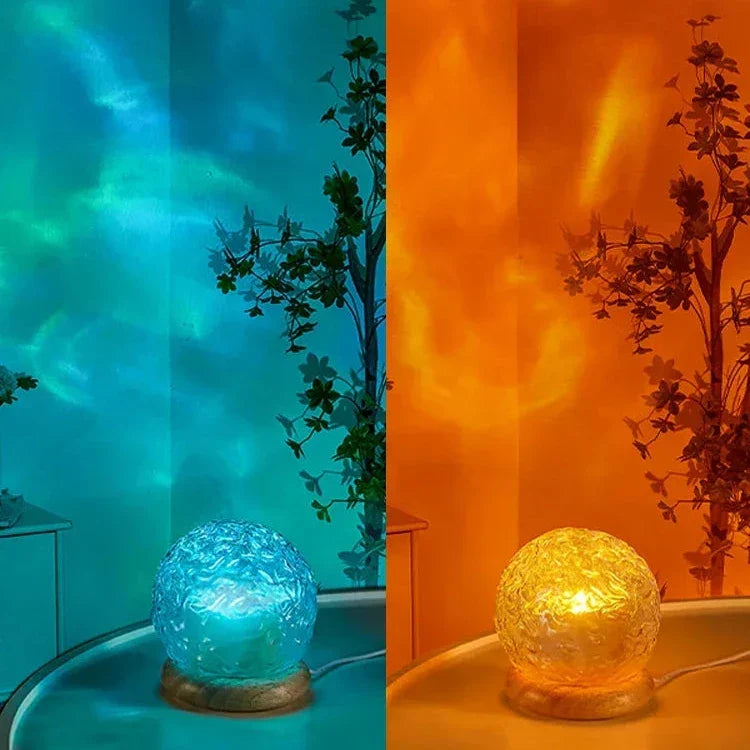 Lampe projecteur d'ondes d'eau à LED ambiance lumineuse
