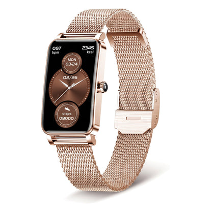 Montre connectée élégante avec suivi santé et fitness