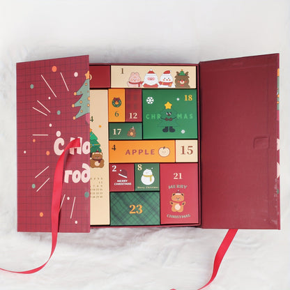 24-Tage Holz Adventskalender, wiederverwendbare Überraschungsbox für Zuhause